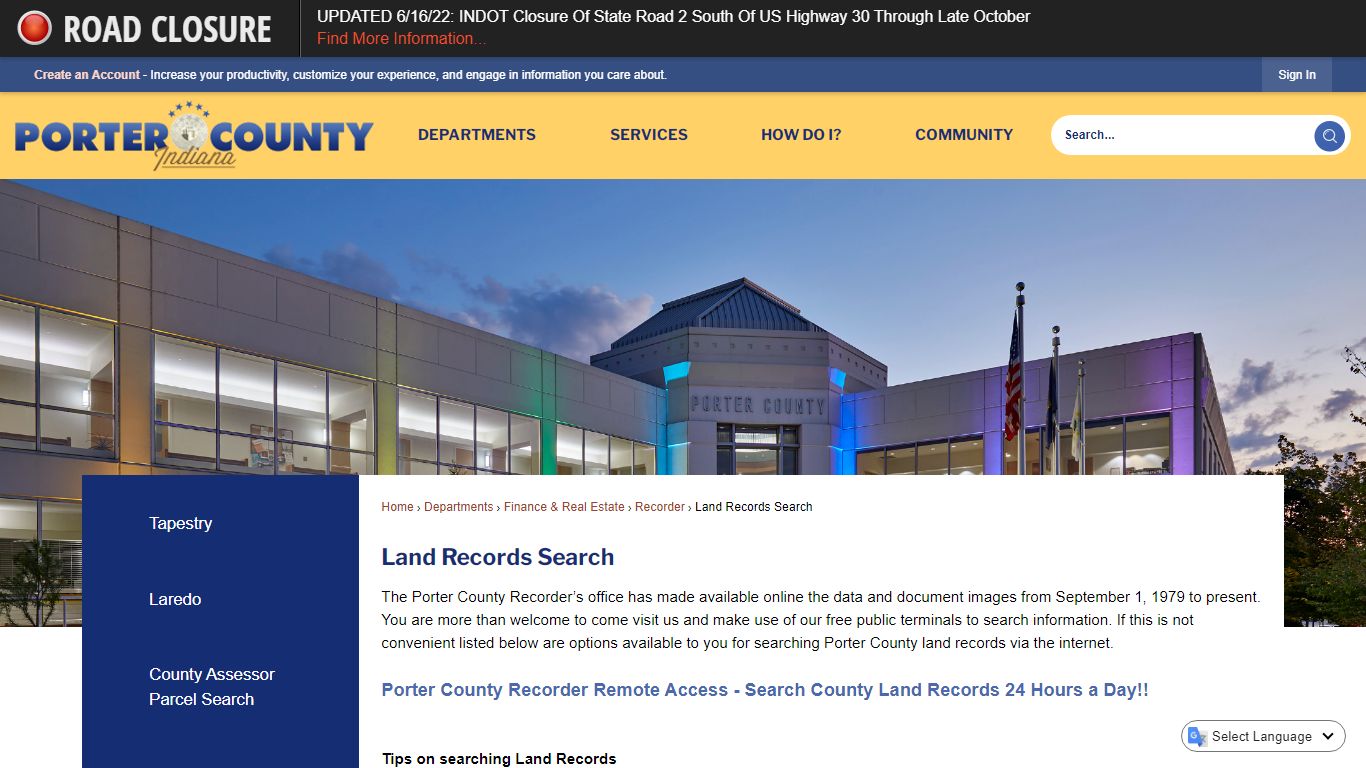 Land Records Search | Porter County, IN - Official Website